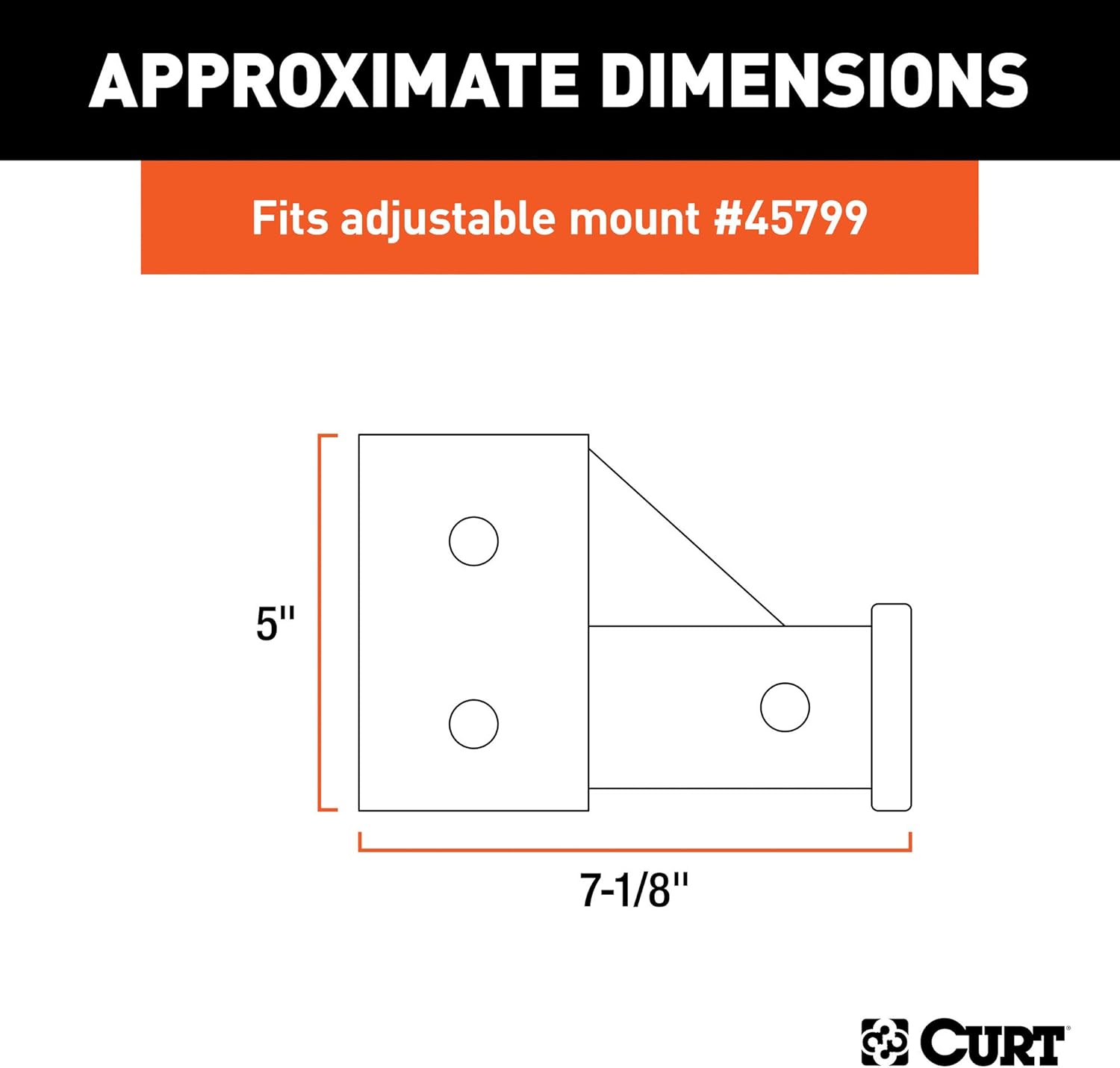 CURT 45802 Replacement Adjustable Trailer Hitch Ball Mount Tube Mount for CURT #45799 Pack of 2