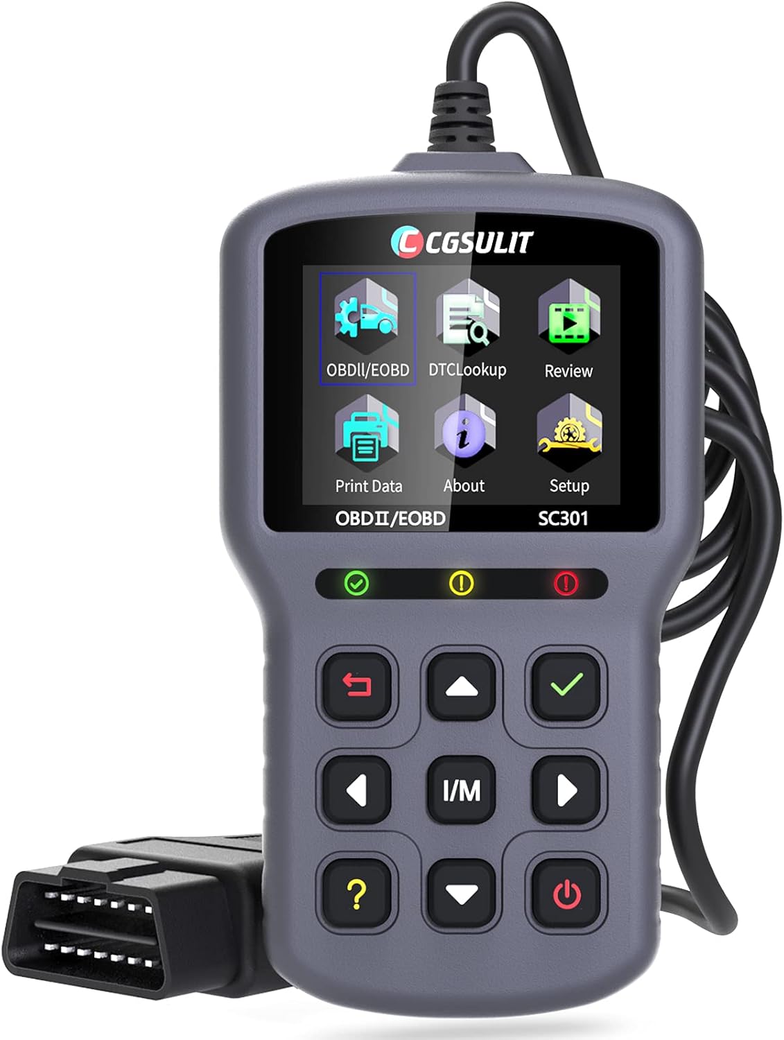 OBD2 Scanner CGSULIT SC301 Car Code Reader Check Engine Light with Reset Full OBDII Functions Vehicle Diagnostic Scan Tool for Smog Check,Live Data, DTC Lookup,On Board Monitor Test,Black Pack of 2