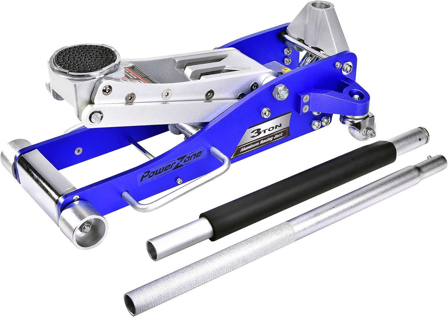 Power Zone 680068 Dual Pump Quick Lift 3 Ton Aluminum Racing Jack, Lift Range: 3-3/4” to 19-3/32”