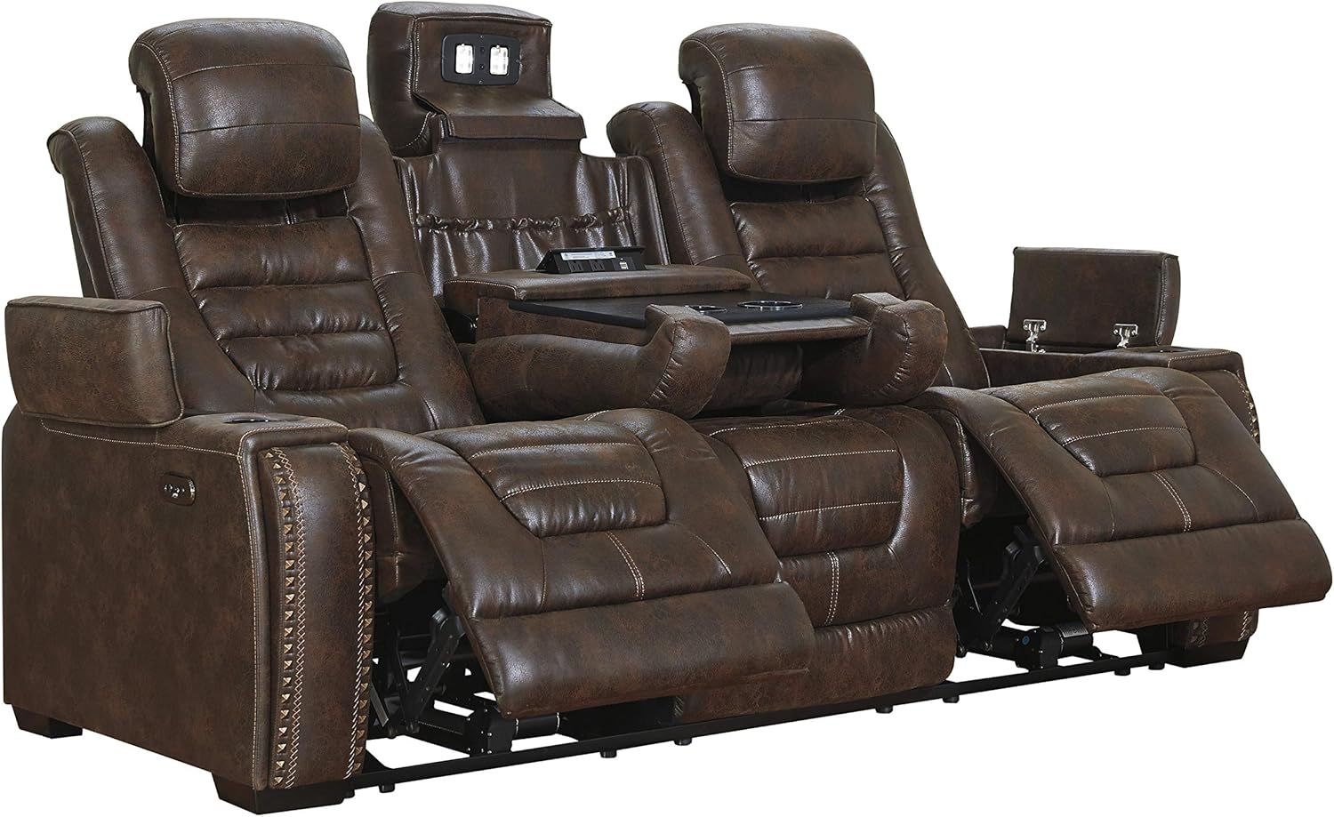 Signature Design by Ashley Turbulance Power Recliner with USB Port, Dark Gray