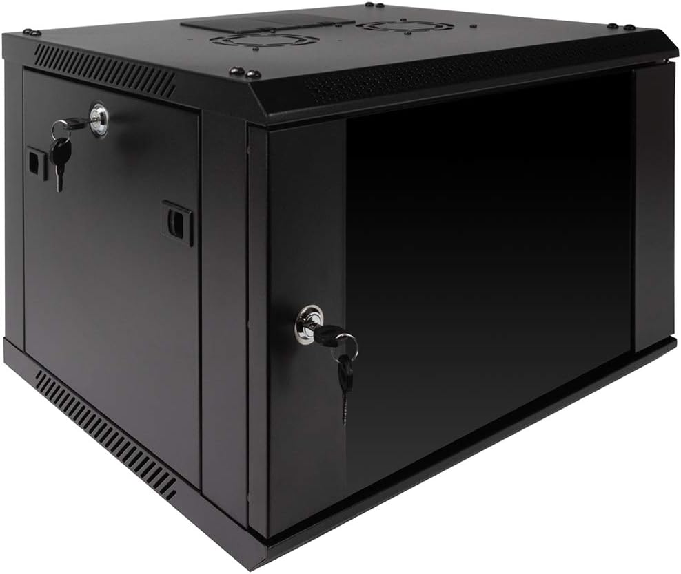 NavePoint 6U Wall Mount Consumer Series Server Cabinet Network Enclosure Locks, Fan