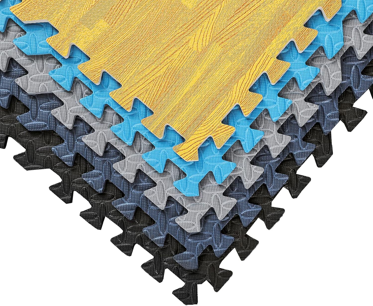 MTAOU Puzzle Exercise Mat,Fitness Equipment Mat,EVA Foam Interlocking Tiles Floor,Gymnastics and Home Fitness Protective Floor,5 Colors and Multiple Sizes to Choose From Pack of 2