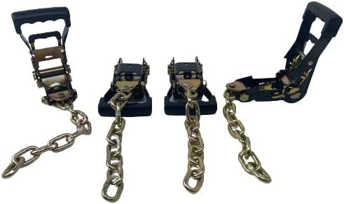(4) Heavy Duty Black Handle Ratchet with Chain Tail