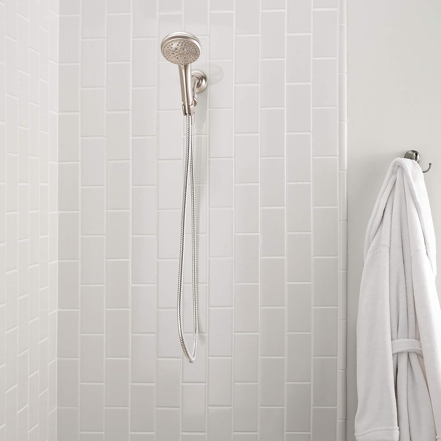 Moen 26558SRN Refresh 5 Function Hand Held Shower Head Package With 60 Inch Metal Hose, Brushed Nickel