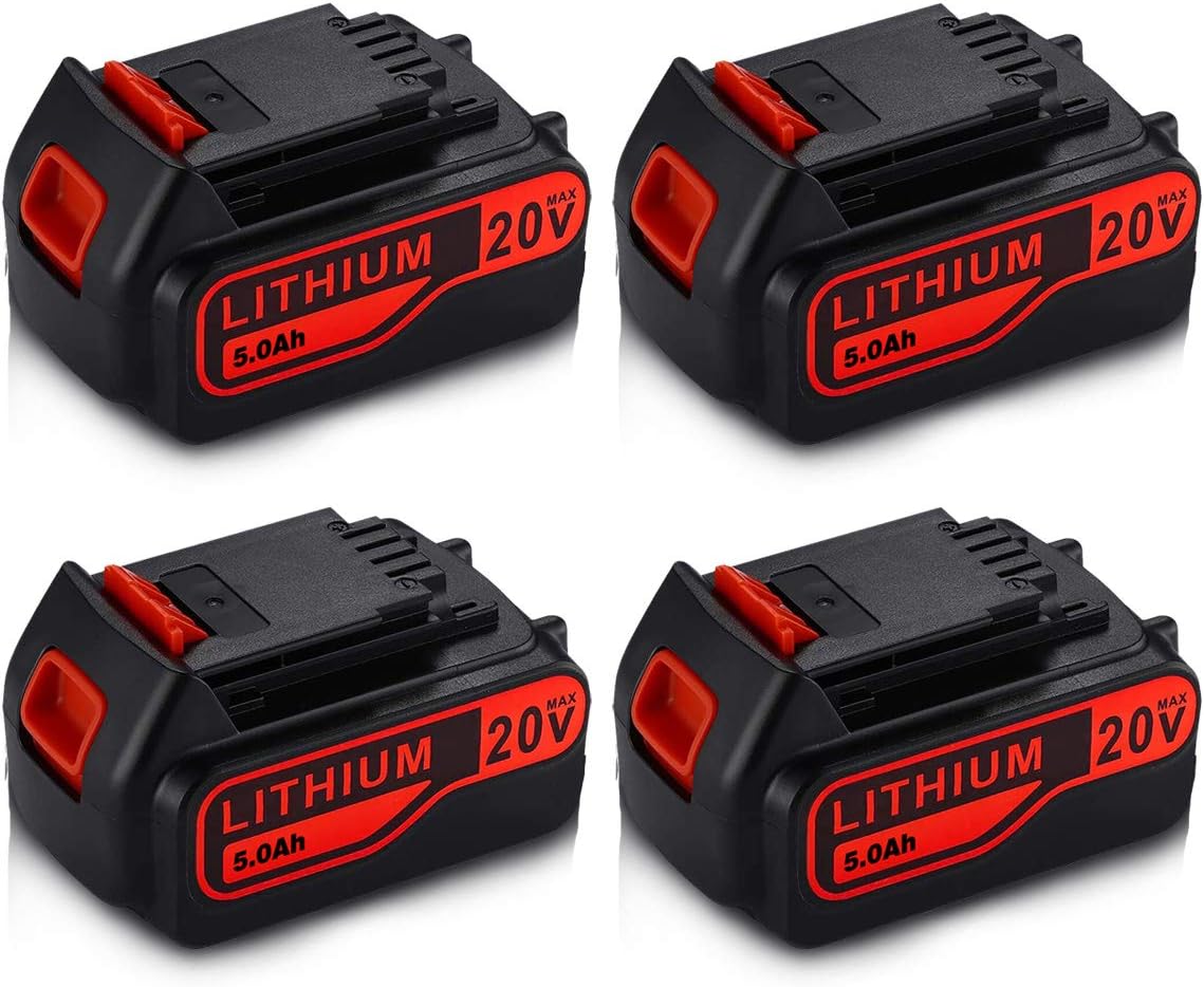4PACK LB2X4020 LBXR20 5.0Ah 20V Lithium-Ion Max Rechargeable Replacement Battery for Black & Decker LBXR20 LBXR20-OPE LB20 LBX20 LBX4020 LB2X4020-OPE Cordless Power Tools (US Stock)