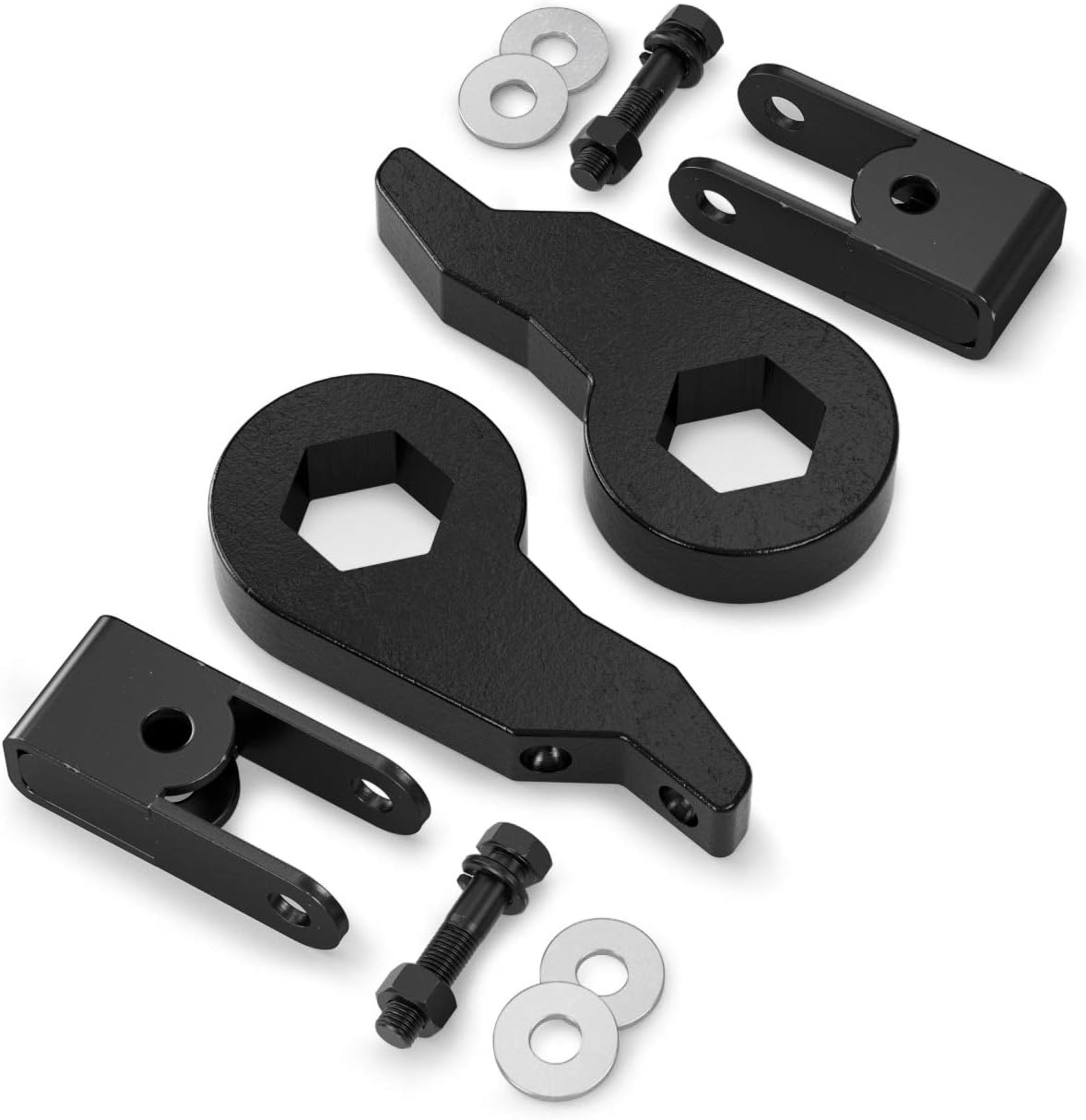 Torsion Bar Keys (Forged Steel) and Shock Extenders - 1-3 inch Lift - Compatible with 00-06 GMC Chevrolet Avalanche Silverado Tahoe Sierra Yukon 4x4 4WD 4x2 (See Listing for Year Model) Leveling Kit Pack of 2
