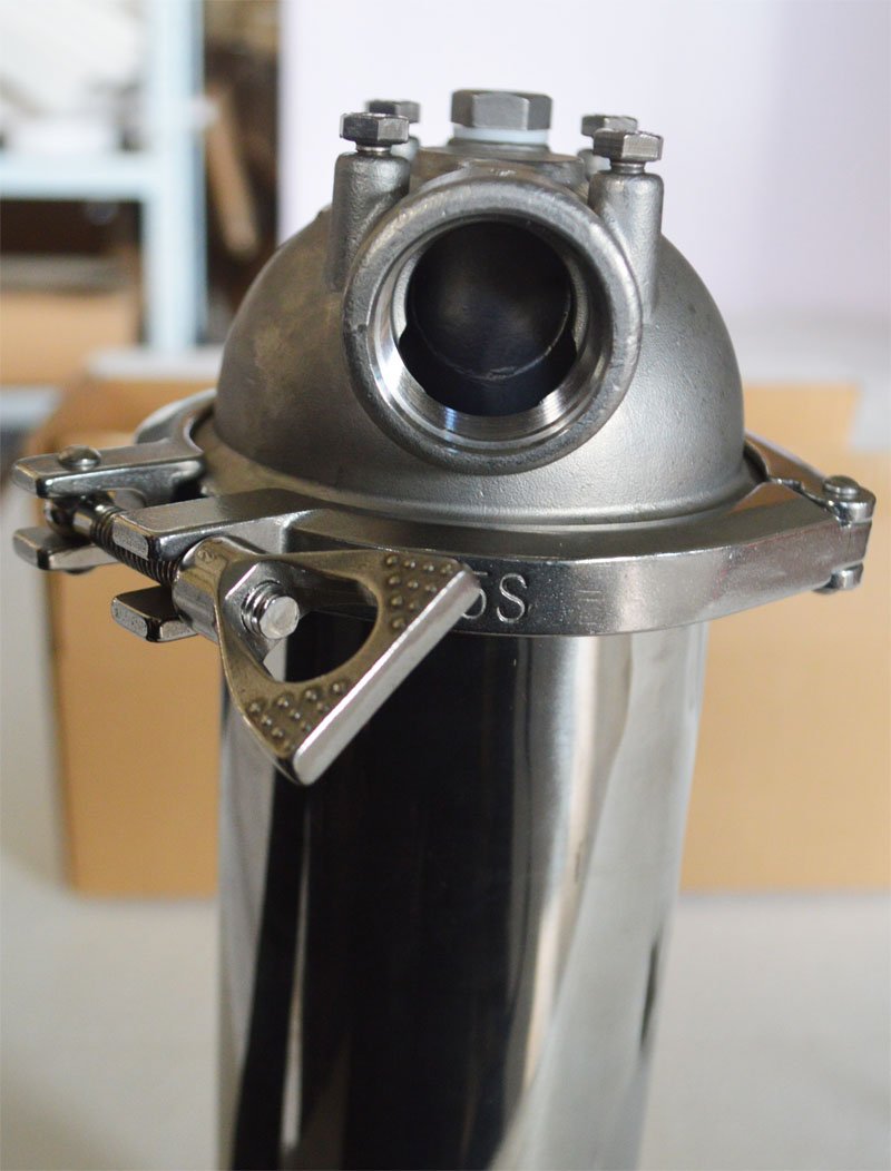 INTBUYING 304 Stainless Steel 10KG Pressure Water Filter Housing for 10’’L cartridges Filter,3/4in NPT w/Bracket Wrench Pin Heavy Duty Whole House Water Purification