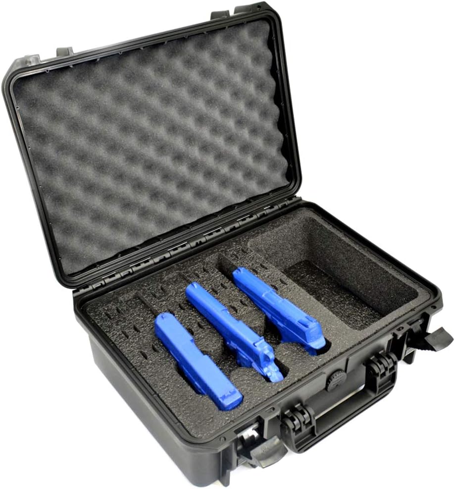 3 Pistol 12 Magazine + Accessories Storage Doro Waterproof Pistol Case with Custom Mycasebuilder Foam Insert