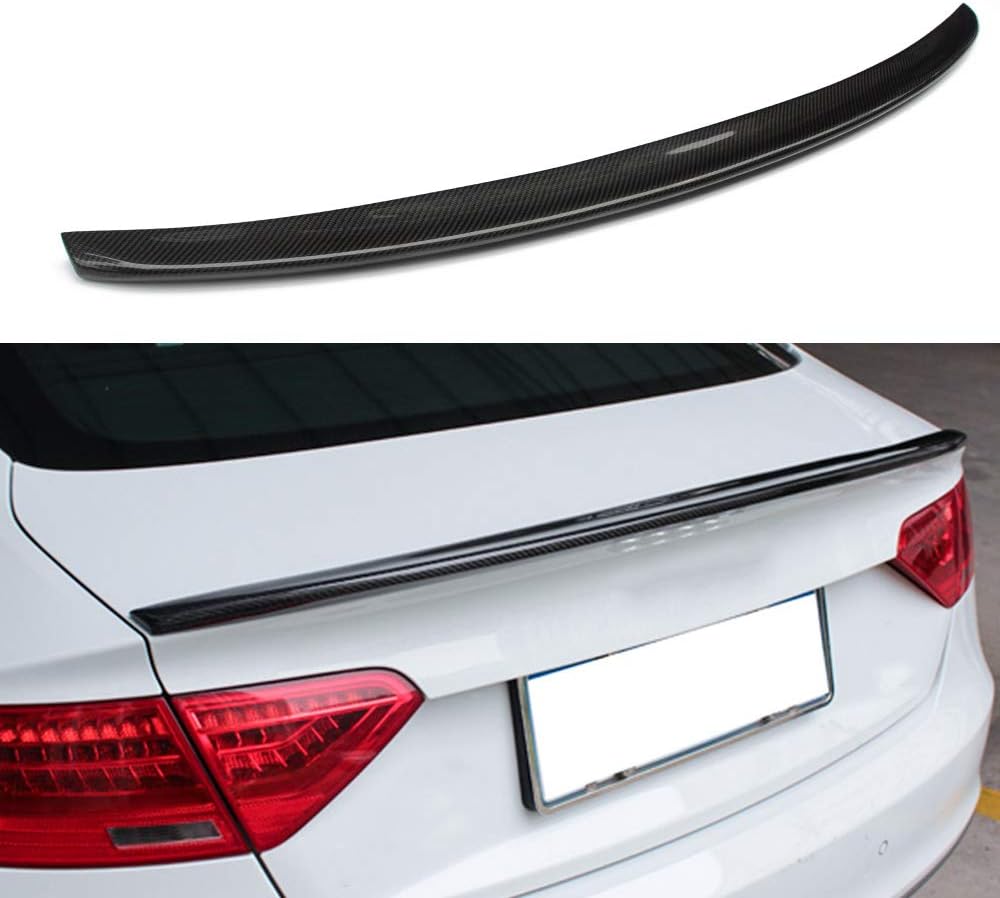 Mosion Auto for Audi A5 Sportback B9 2017-2021 Carbon Fiber Rear Trunk Lip Spoiler (Type B)