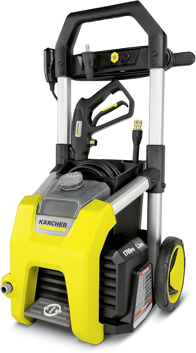 Karcher K1700 Cube 1700 PSI TruPressure Electric Power Pressure Washer with 3 Nozzle Attachments – 1.2 GPM