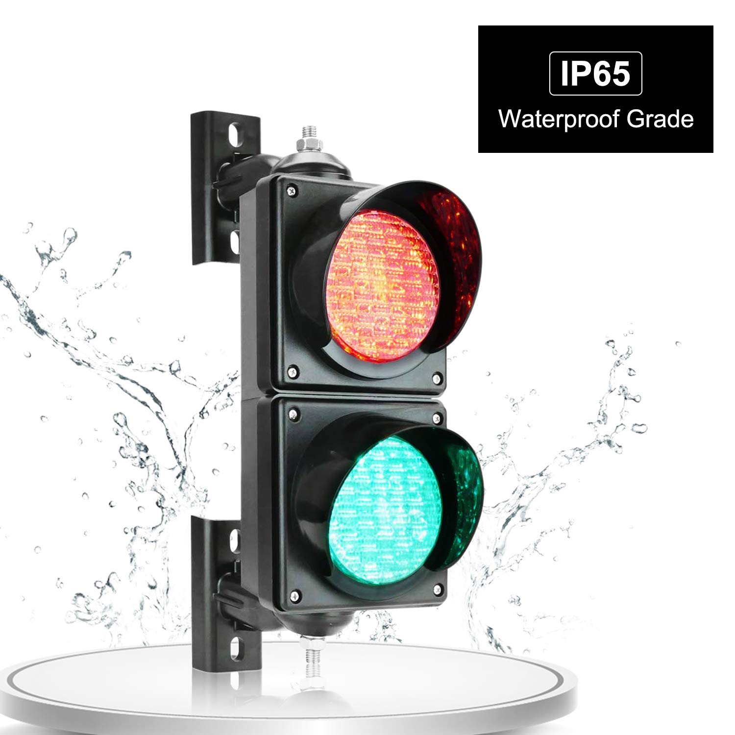 BBMi 100mm(4inch) Traffic Light, Red/Green Stop and Go Light, DC9-36V Traffic Signal Light, PC Housing Waterproof IP65 Industrial LED Traffic Stop Light, Cobweb Lens Dock Bay Indicator Warning Light