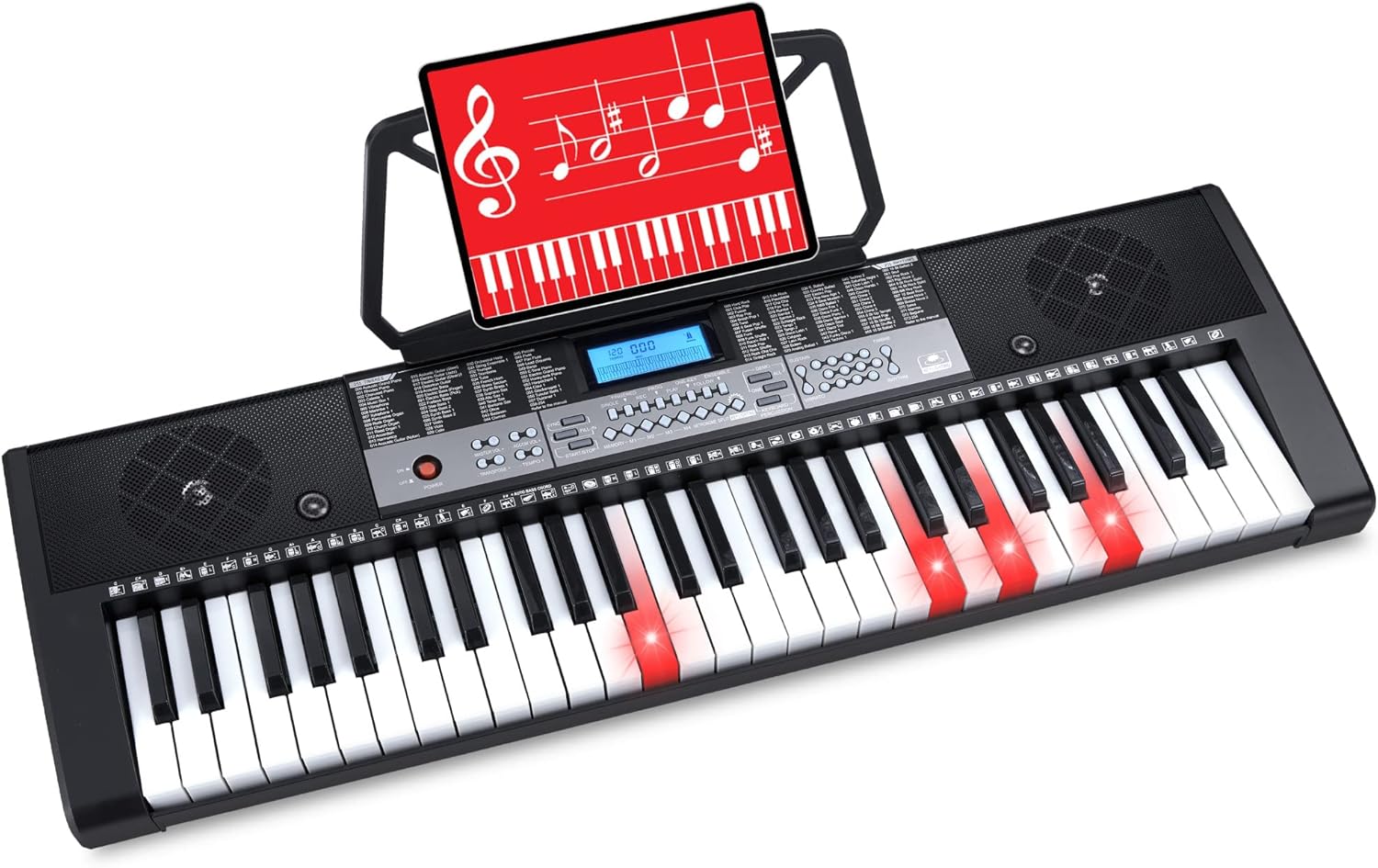 Best Choice Products 54-Key Beginners Electronic Keyboard, Portable Piano Set w/Lighted Keys, LCD Screen, 3-Teaching Modes, Music Sheet Stand, Built-in Speakers Pack of 2