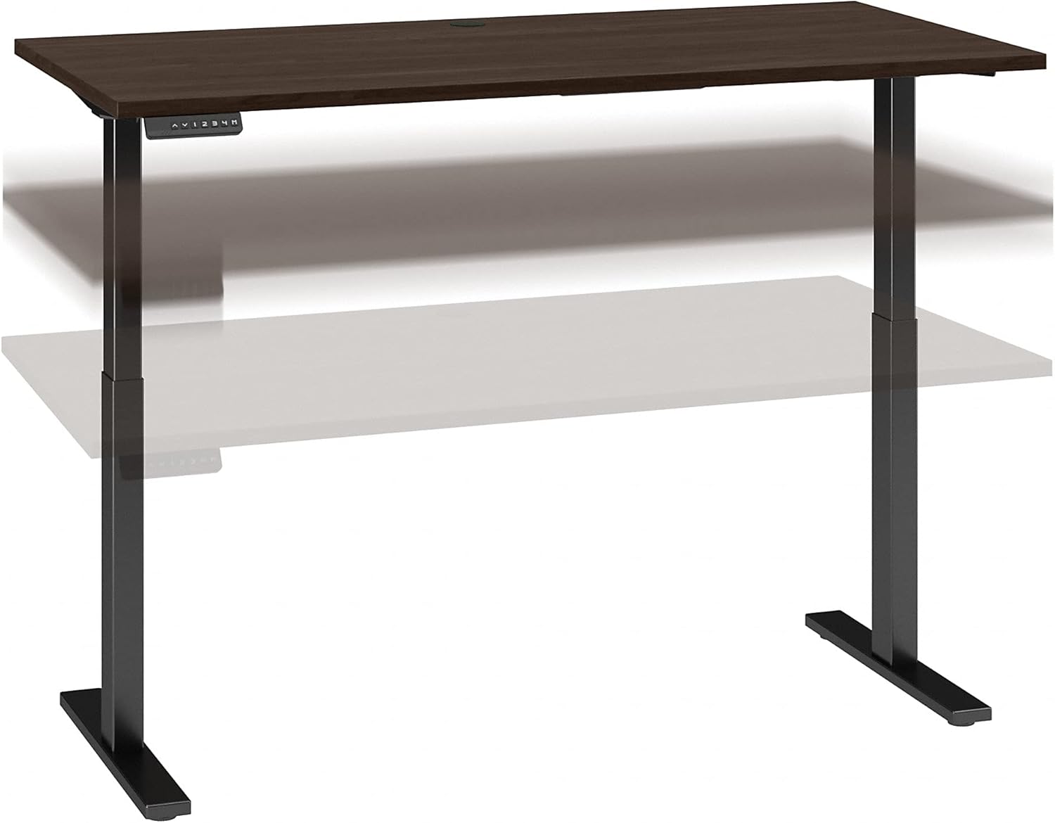 Bush Business Furniture Move 60 Series Electric Height Adjustable Standing Desk, 60W x 30D, Black Walnut with Black Base