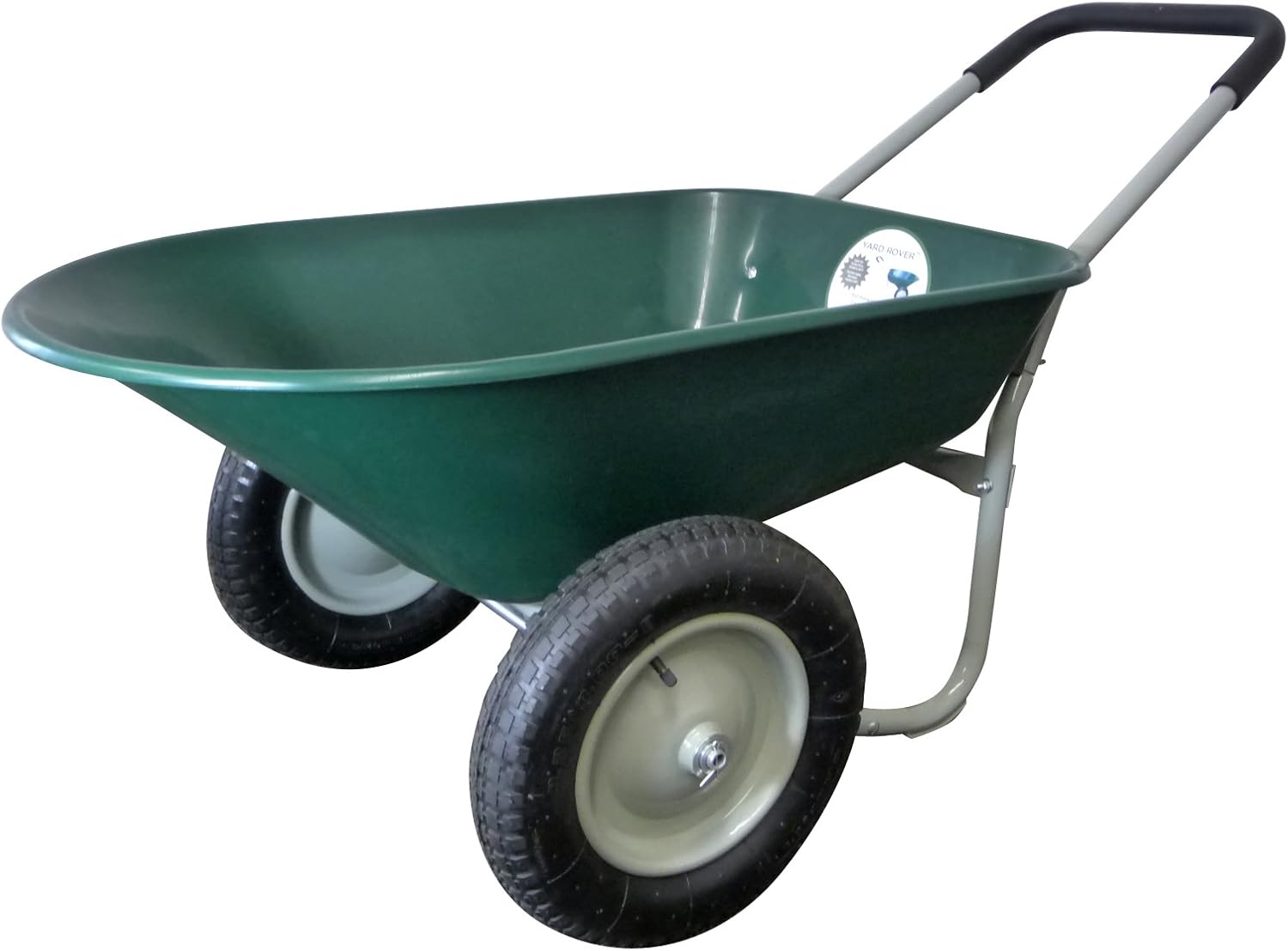 Marathon Dual-Wheel Residential Yard Rover Wheelbarrow and Yard Cart - Green