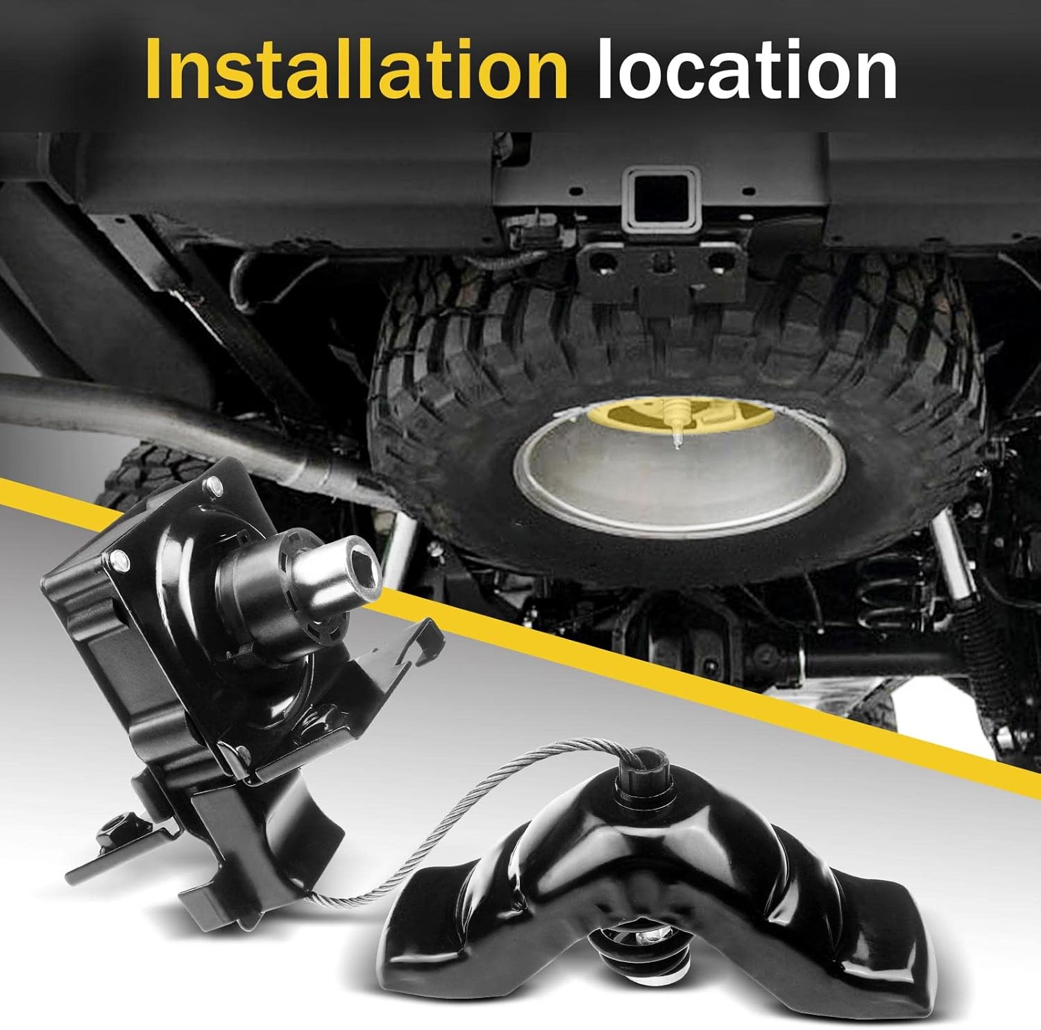 A-Premium Spare Tire Hoist Carrier Wheel Winch Compatible with Ford F-150 2004-2014 Lincoln Mark LT 2006-2008 Truck 9L3Z1A131A Pack of 2