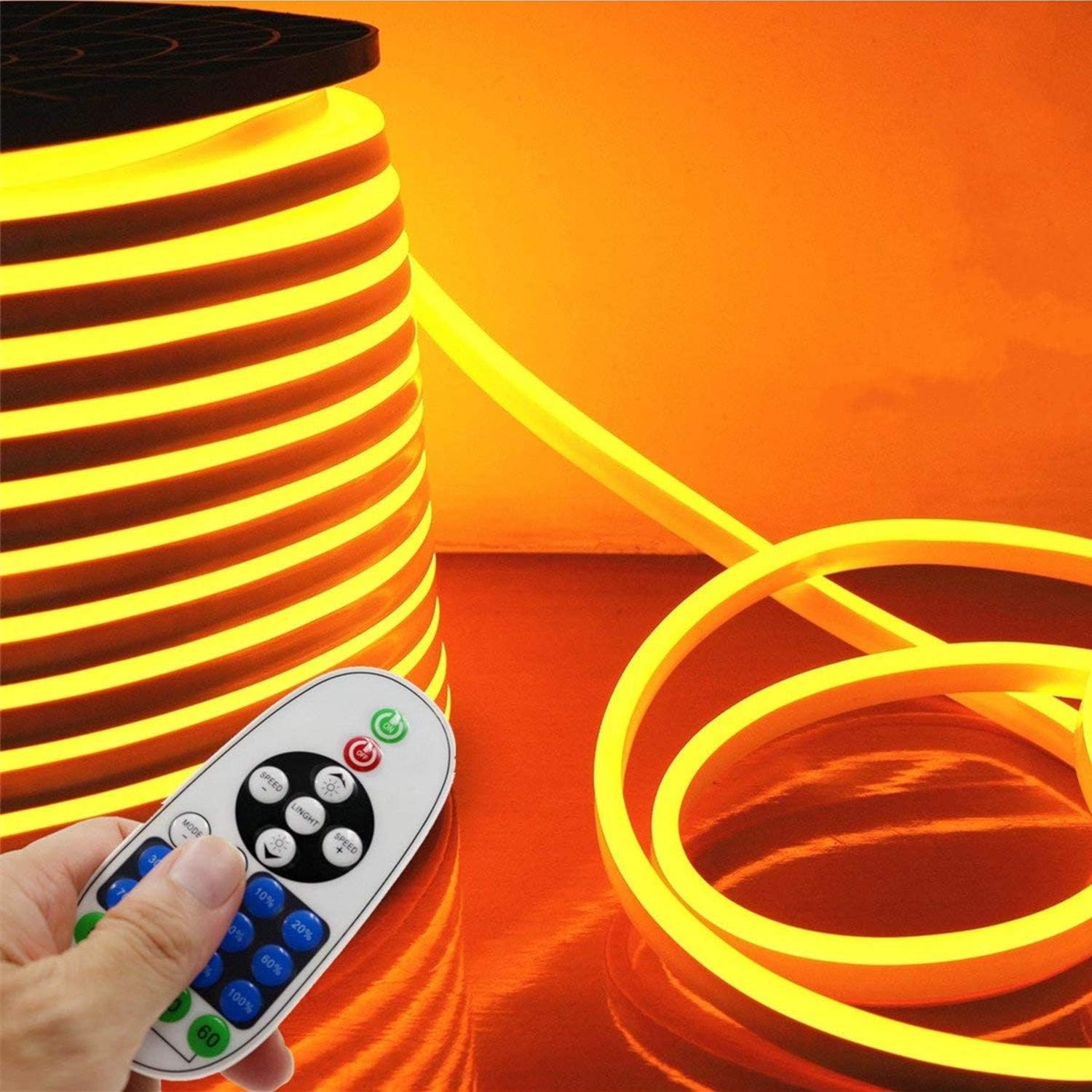 LED NEON Light, IEKOV™ AC 110-120V Flexible RGB LED Neon Light Strip, 60 LEDs/M, Waterproof, Multi Color Changing 5050 SMD LED Rope Light + Remote Controller for Home Decoration (98.4ft/30m)