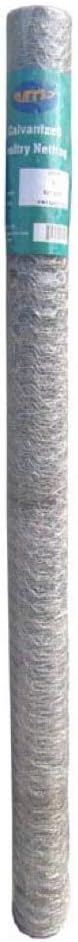 MTB 20GA Galvanized Hexagonal Poultry Netting Chicken Wire 60 inches x 25 feet x 1 inch Mesh Pack of 2