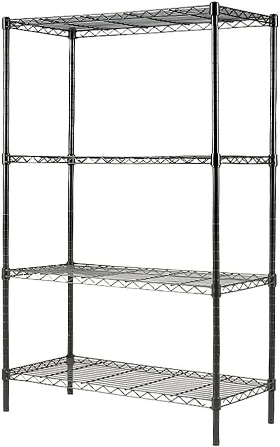 EFINE 4-Shelf Shelving Unit, Adjustable, NSF Certified Steel Wire Shelves, 150lbs Loading Capacity Per Shelf, Shelving Units and Storage for Kitchen and Garage (30W x 14D x 47H) Black Pack of 2