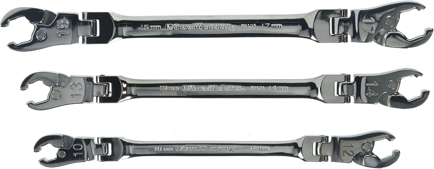 GEARWRENCH Ratcheting Flex Head Flare Nut Metric Wrench Set 6 Pc. - 89101D