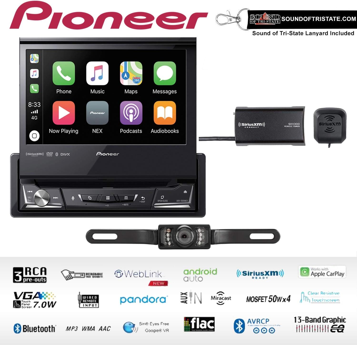 Pioneer AVH-3500NEX Single Din Multimedia Player with 7