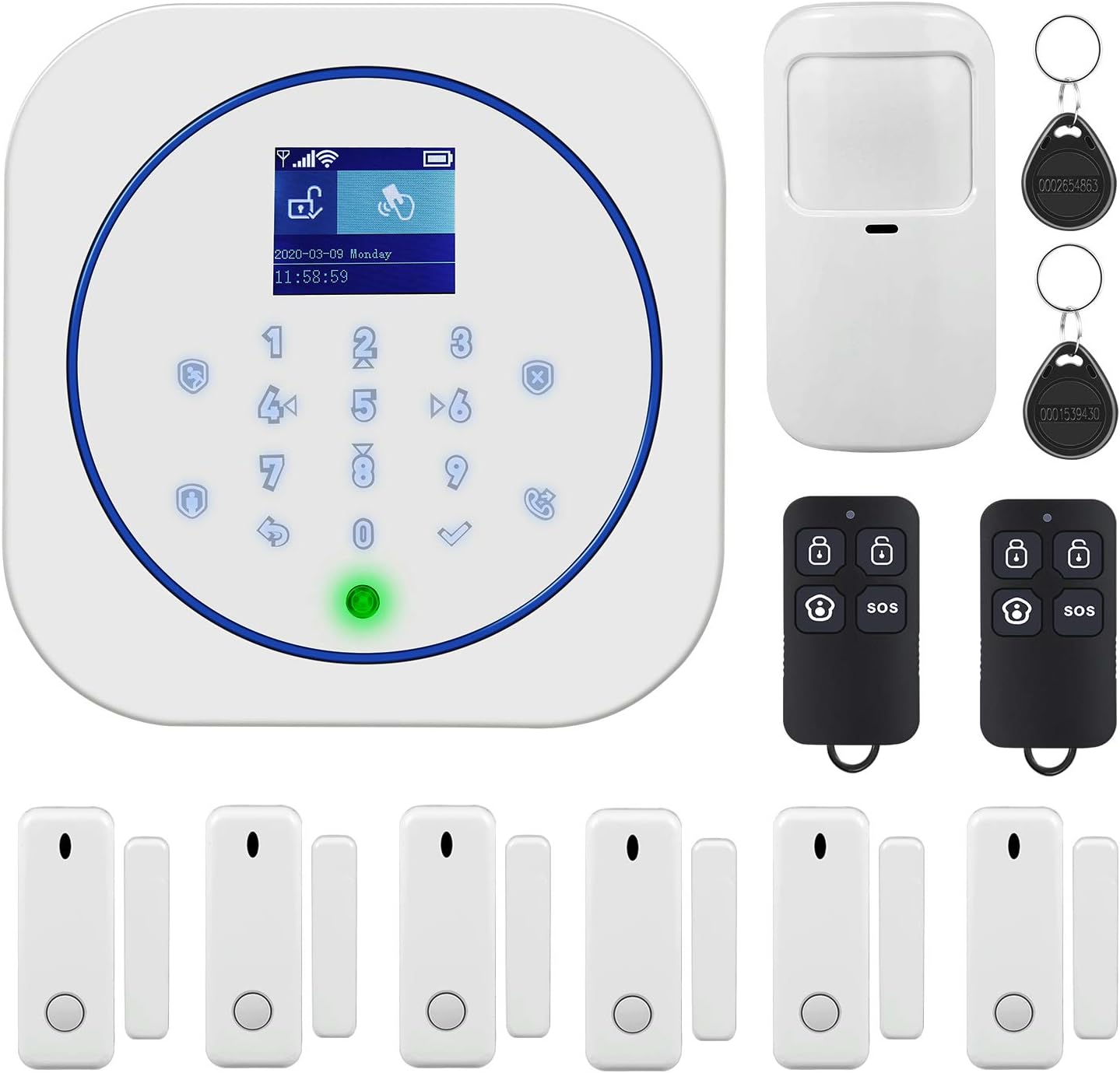 App Controlled Smart Home Security System 2.4G WiFi GSM 2G Burglar Alarm DIY Wireless Kit No Month Fee for House Office Apartment Business with Door Window Sensor Motion Detector- Alexa Compatible