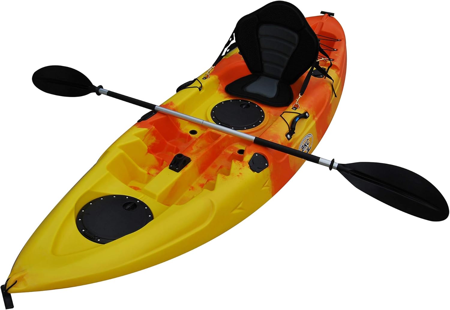 BKC FK184 9' Single Sit On Top Fishing Kayak W/ Seat and Paddle Included Solo Sit-On-Top Angler Kayak