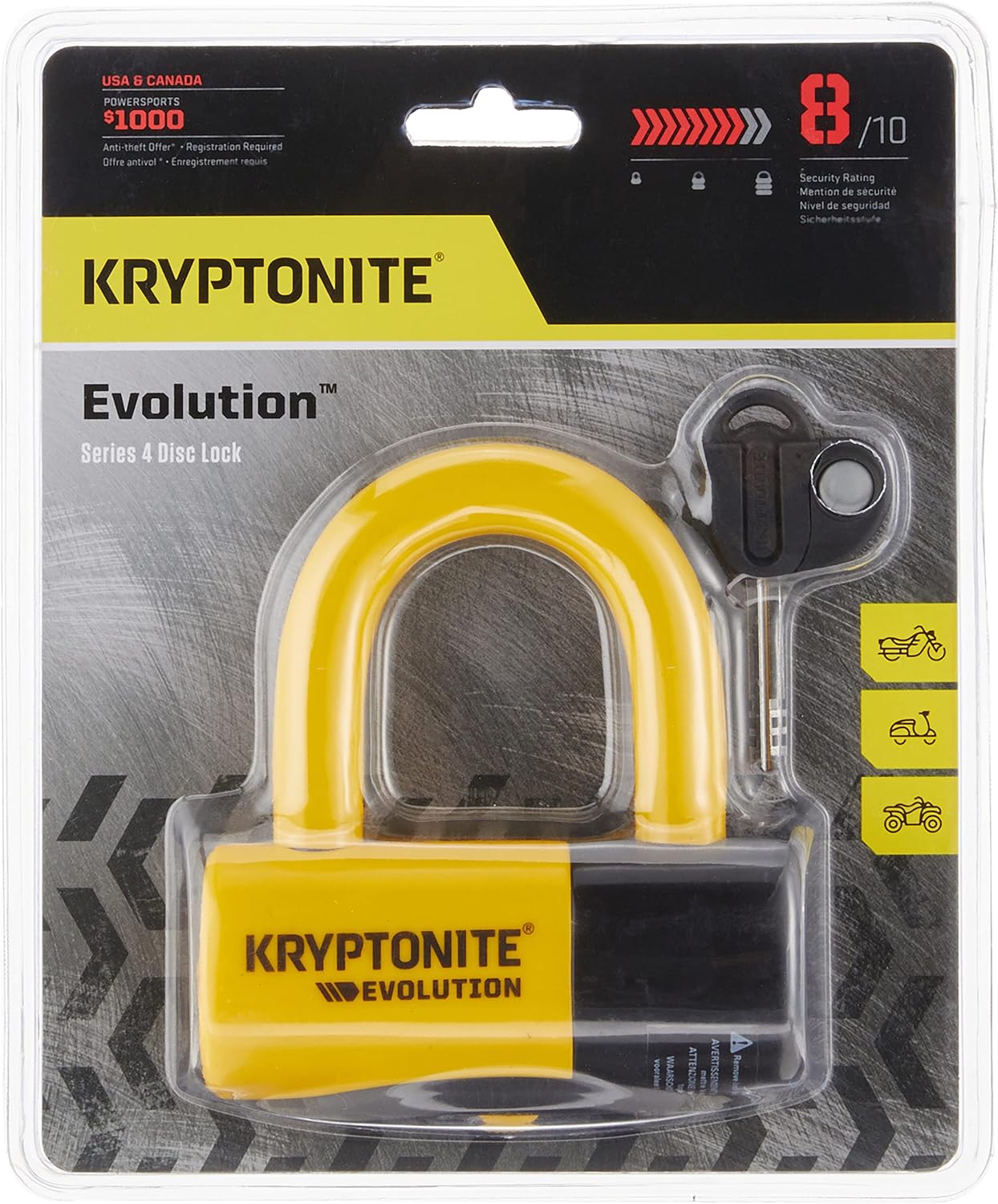 Kryptonite Evolution Series 4 Bicycle Disc Bike Lock (Black) , 14 Millimeter Pack of 2