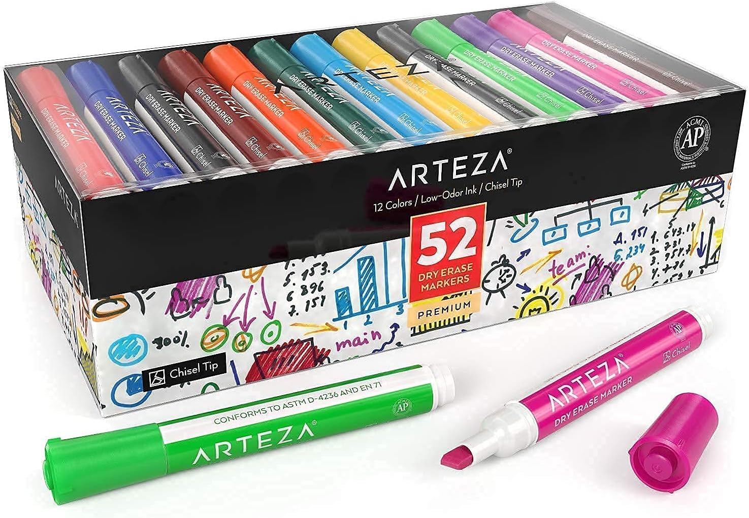 Arteza Dry Erase Markers Bundle For Offices, Schools and Home Pack of 2