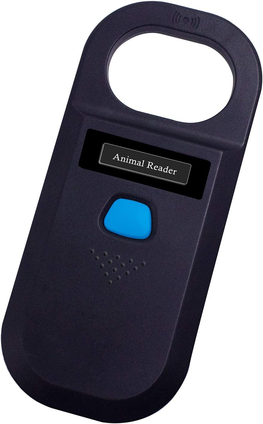 Alacrity Pet Microchip Scanner Handheld Animal Chip Reader 134.2kHz/125Hz Pet ID Scanner Portable RFID Reader Supports for ISO 11784/11785, FDX-B and ID64 RFID,Black Pack of 2