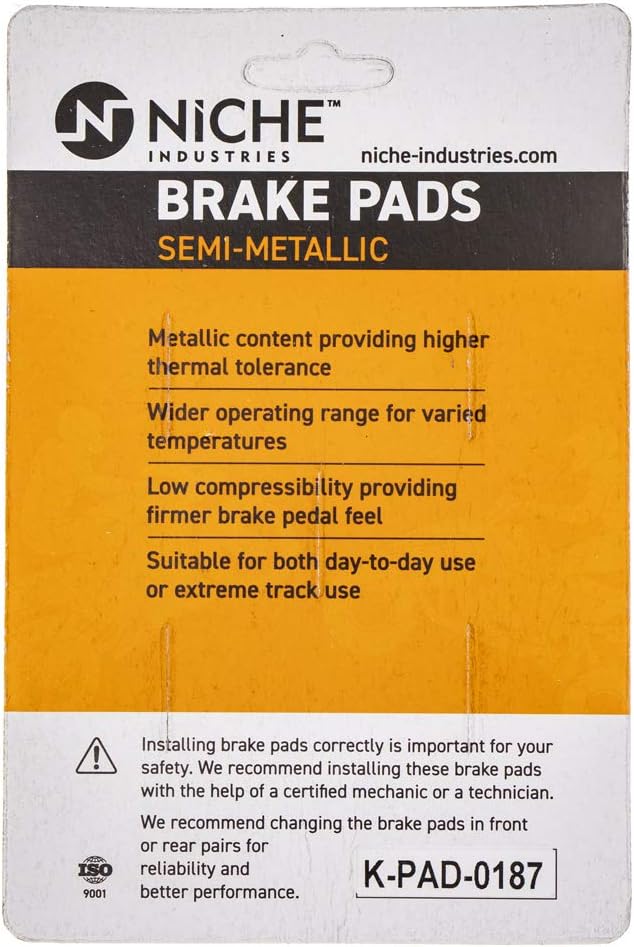 NICHE Brake Pad Set for BMW R100RS R1100RS R65 R80 K1200GT K100 K75 34217657025 Front Rear Semi-Metallic 4 Pack Pack of 2