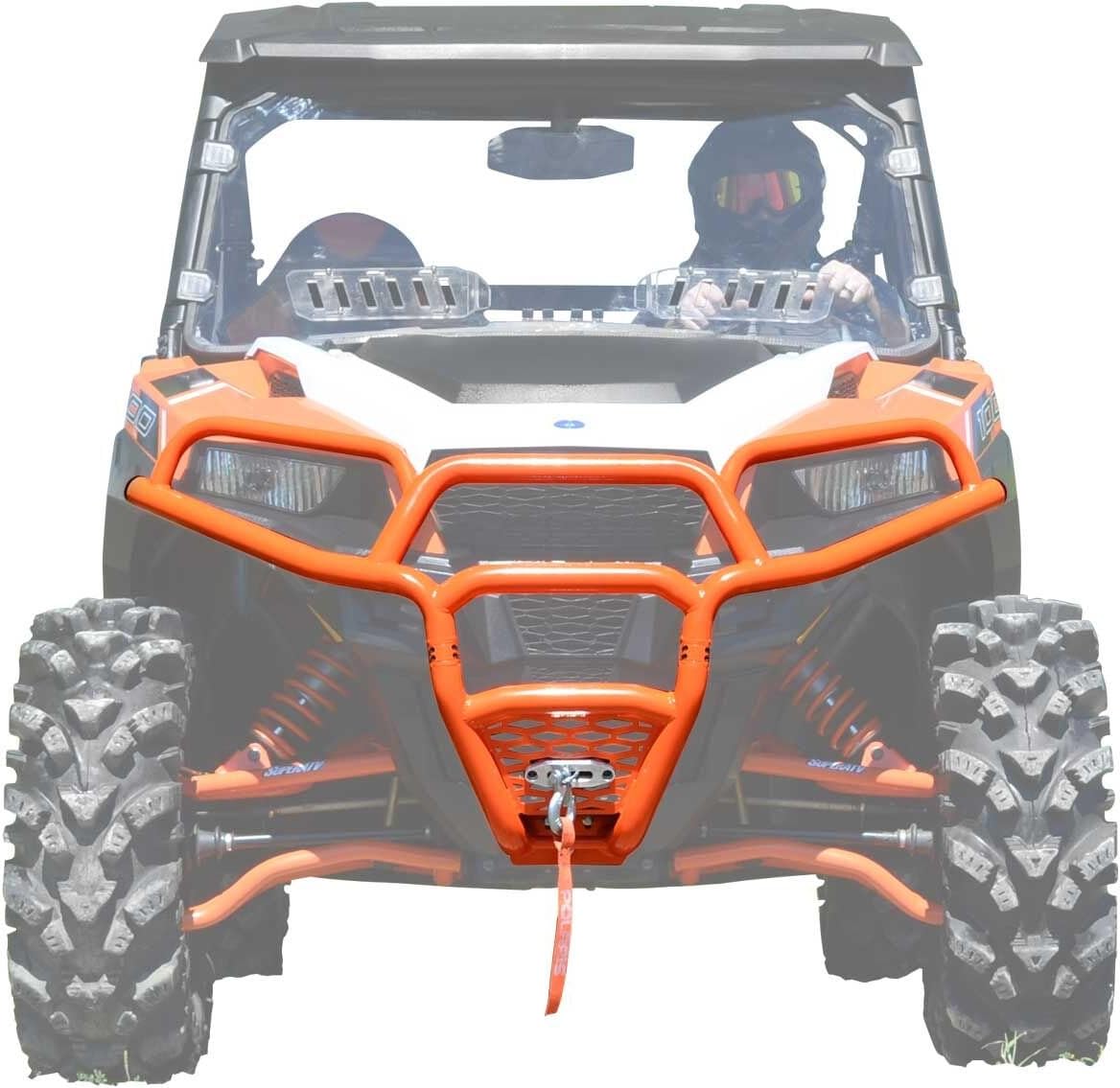 SuperATV Heavy-Duty Front Bumper for 2016+ Polaris General 1000 / 2017+ General 1000 4 | Wrinkle Black | Made of 1.25
