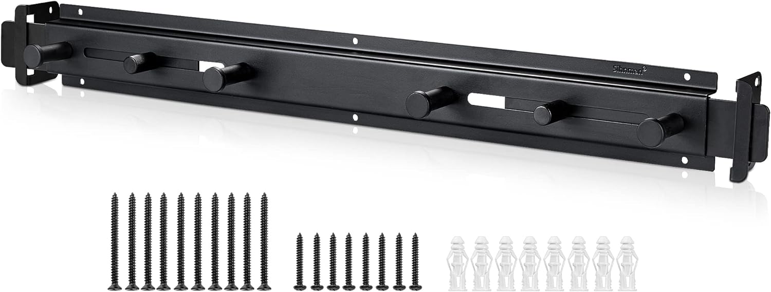 Door Barricade Bar with Door Hook Door Hanger (SS) Patented Design for Security Reinforcement and Home Protection. Stop House Invasion and Intruder on Front Door, Bathroom and Bedroom. Childproof.