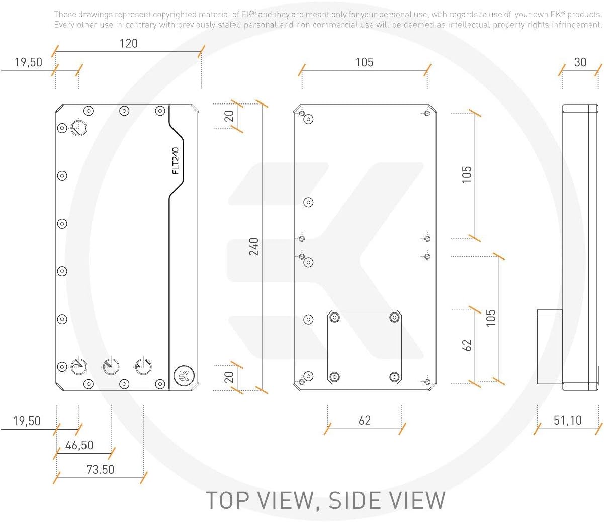 EKWB EK-Quantum Kinetic FLT 240 Pump/Reservoir Combo, DDC PWM, D-RGB, Plexi