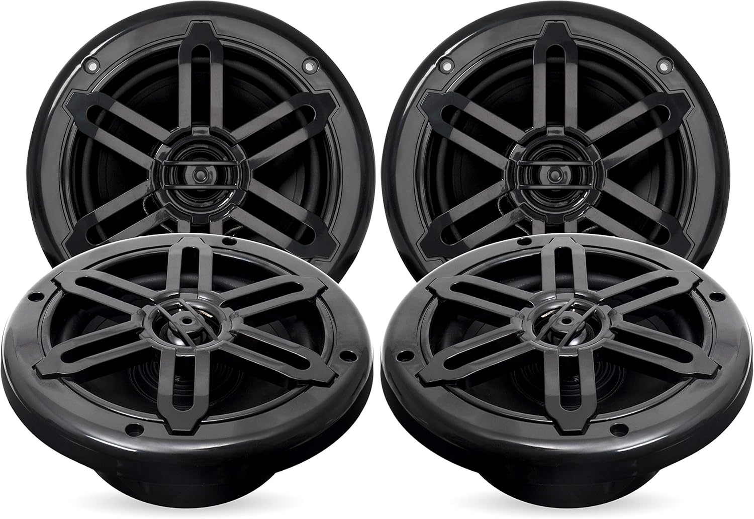Belva BMS654BT Four 1000 Watt Peak 6.5-inch 2-Way Marine Speakers with Bluetooth Amplifier