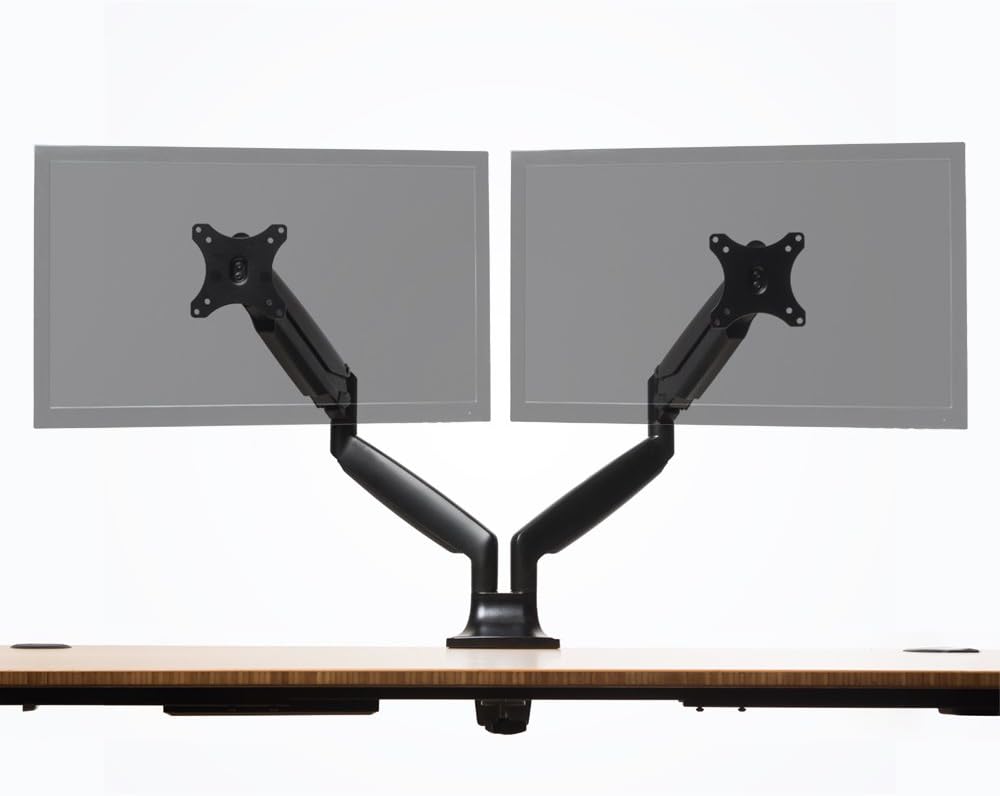 Fully Jarvis Dual Monitor Mounting Arm with Laptop Tray, fits up to 32