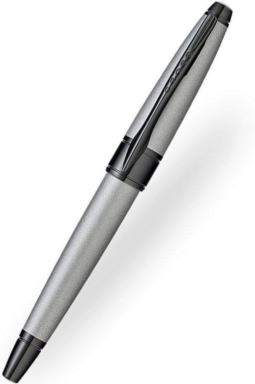 A.T. Cross Limited Release Edition Apogee elegant Art Deco metal Gray with Black Ink Rollerball pen Pack of 2