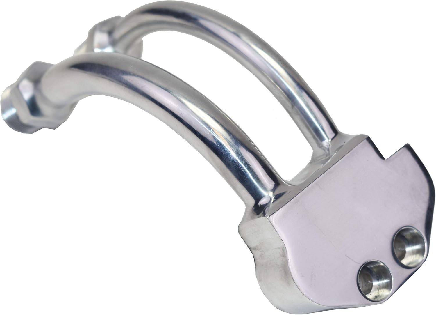 A-Team Performance - A/C Compressor Curved Manifold - Compatible with Sanden SD7B10 7176 SD7 Style, Black Pack of 2