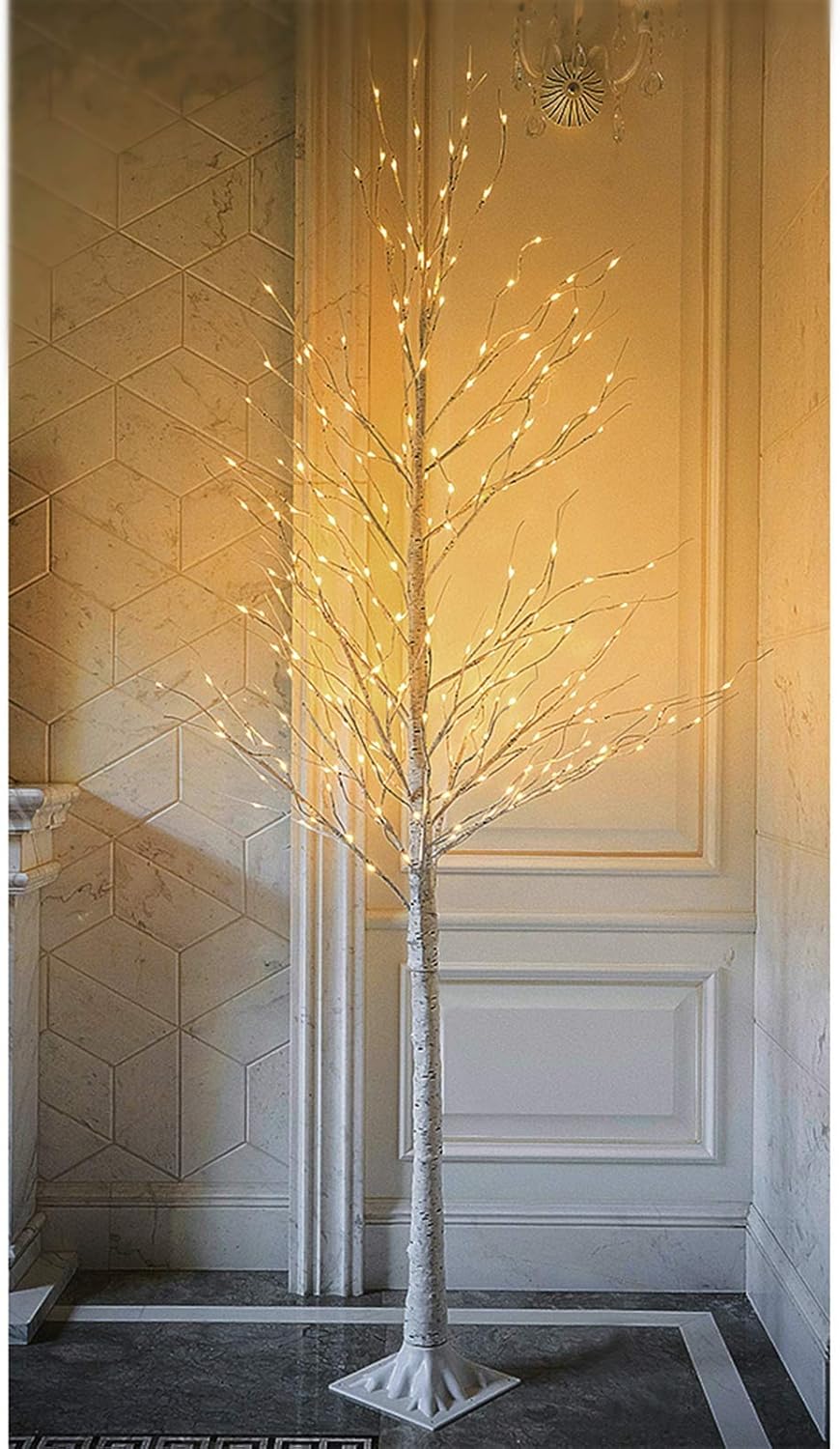 Twinkle Star Lighted Birch Tree 8 Feet 240 LED for Home Wedding Festival Party Christmas Decoration