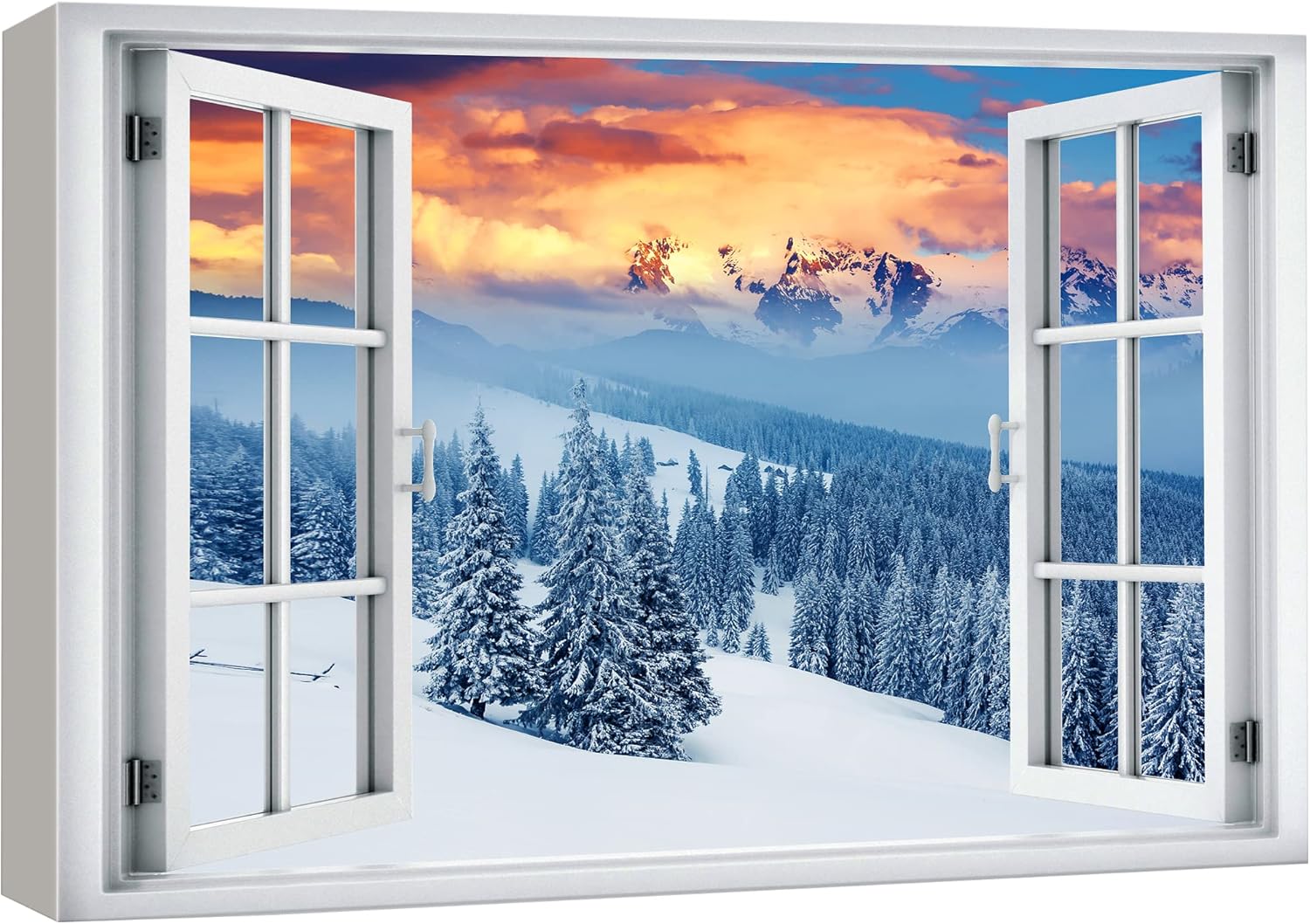 wall26 Glimpse into Beautiful Tropical Beach with Palm Trees Out of Open Window/Home Decoration Stretched Gallery Canvas Wrap Giclee Print & Ready to Hang - 32