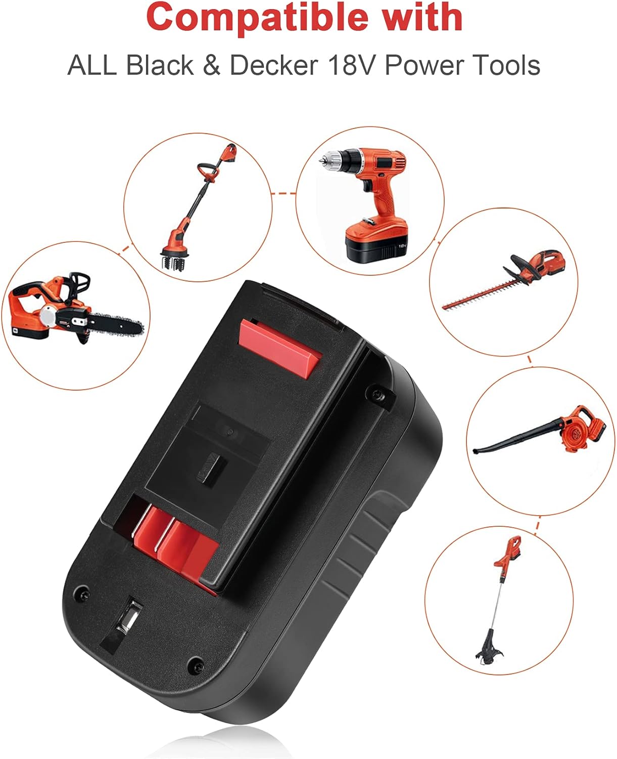 KUNLUN 5.5Ah HPB18 Lithium-Ion Battery Replacement for Black and Decker 18V Battery HPB18-OPE 244760-00 A1718 FS18FL FSB18 Firestorm Cordless Power Tools Pack of 2