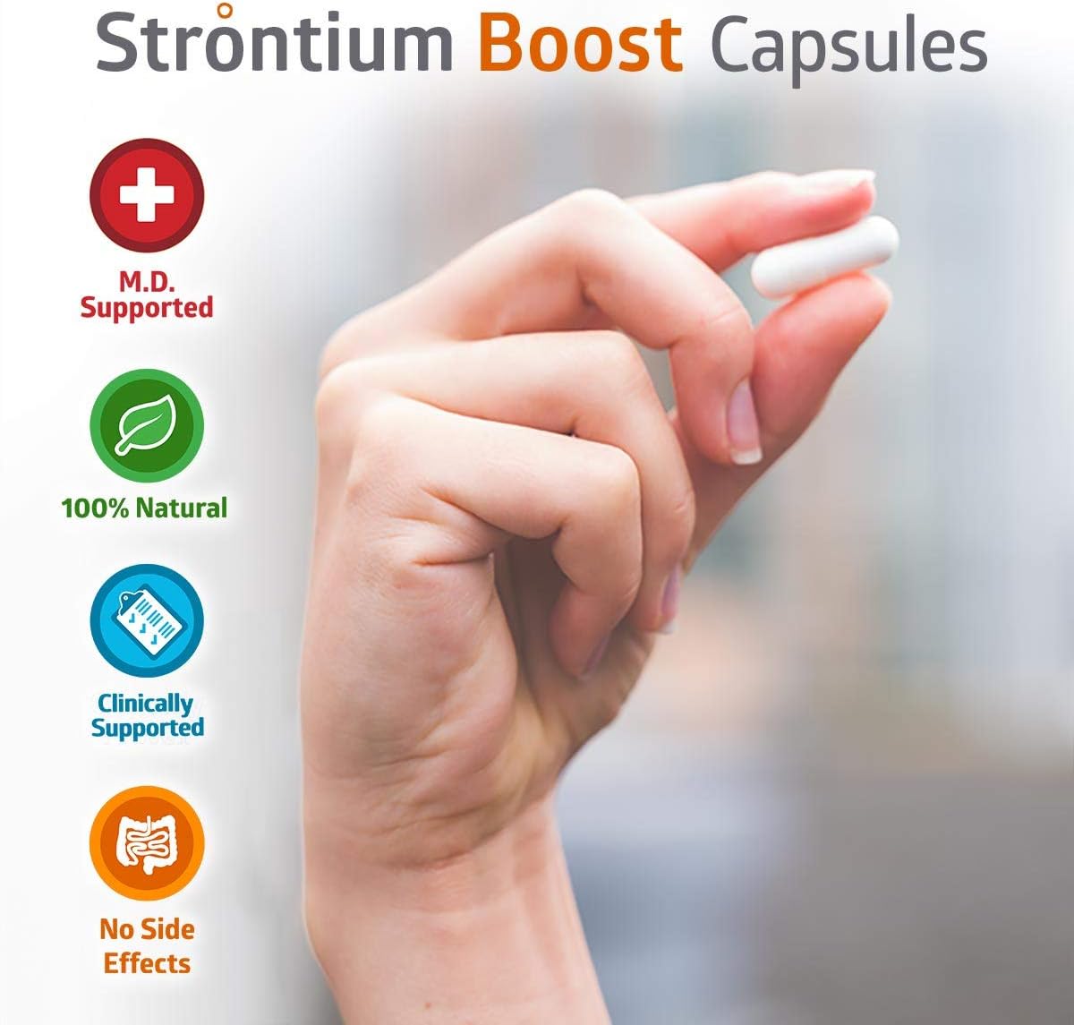 Strontium Boost – Natural Strontium Citrate Supplement (3 Bottles)