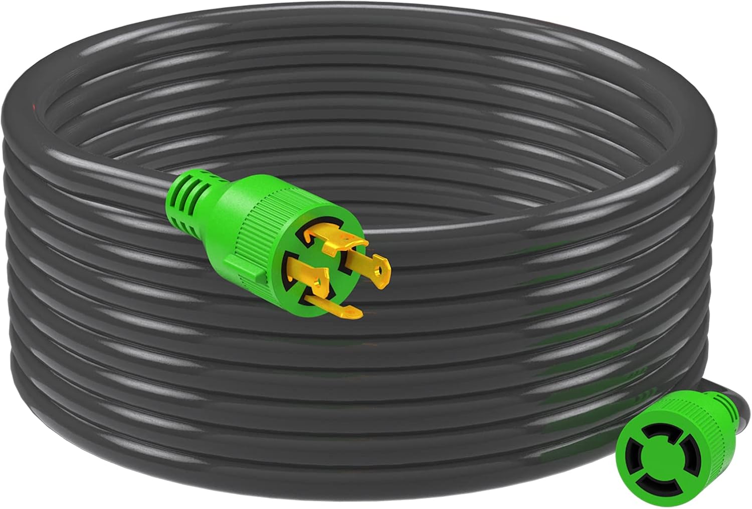 RVMATE 4 Prong 30 Amp 75 Feet Generator Extension Cord, NEMA L14-30P/L14-30R, 125/250V Up to 7500W 10 Gauge SJTW Generator Cord, ETL Listed