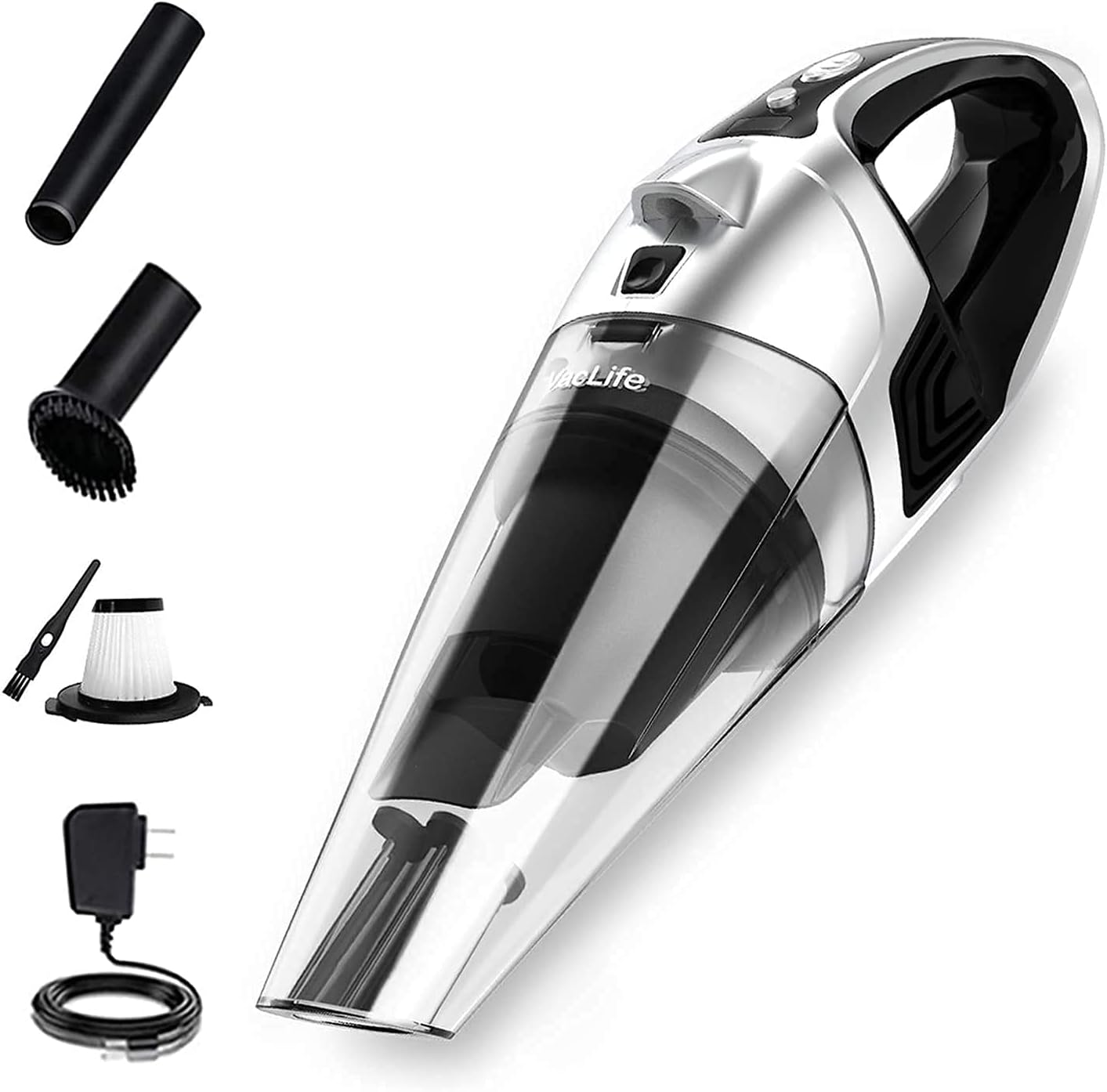 VacLife Handheld Vacuum, Car Vacuum Cordless Hand Vacuum, Model: H-106, Silver (VL106) Pack of 2