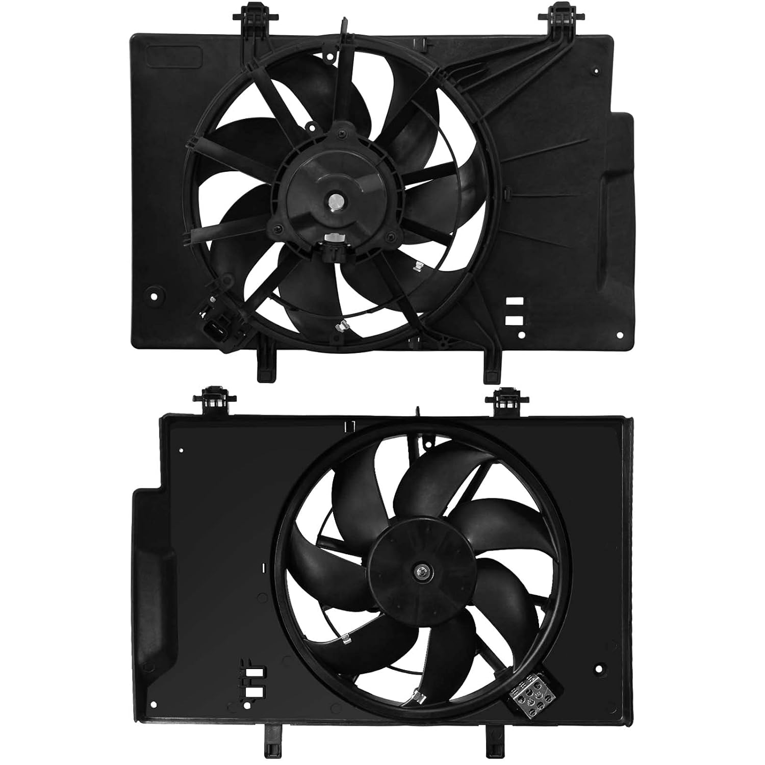 MuHize Ford Fiesta Engine Cooling Fan - Radiator Condenser Cooling Replacement Fan Assembly for 2011 2012 2013 2014 2015 2016 2017 Ford Fiesta 1.6L L4 BE8Z8C607B BE8Z8C607A FO3115186 Pack of 2