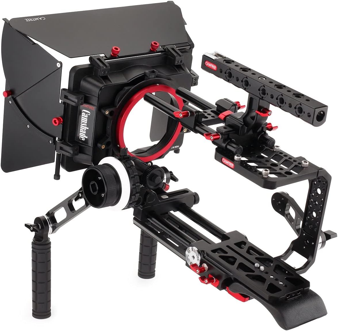 CAMTREE Hunt Professional Shoulder Mount Cage Kit for URSA Mini 4K/ Pro 4.6K | Matte Box, Follow Focus with Top Handle Cage + Dovetail Plate for Quick Tripod Mounting (CH-BMUM-SK)