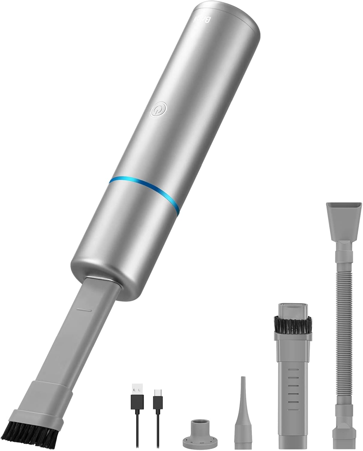 Brigii 3-in-1 Handheld Vacuum Cleaner, Cordless Car Vacuum with Powerful Suction, Hand Vacuum & Air Duster & Hand Pump, Mini Vacuum for Crevices, Keyboard Cleaner, USB Rechargeable-M2 Pack of 2