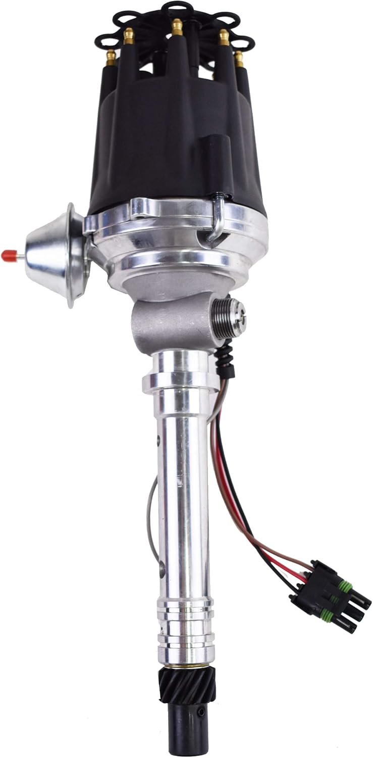 A-Team Performance Pro Series Ready to Run R2R Distributor Compatible With Chevy Corvette SB/BB, Tach Drive, 262 265 267 283 302 305 307 327 350 400 396 402 454 V8 Engine, Blue Female Cap