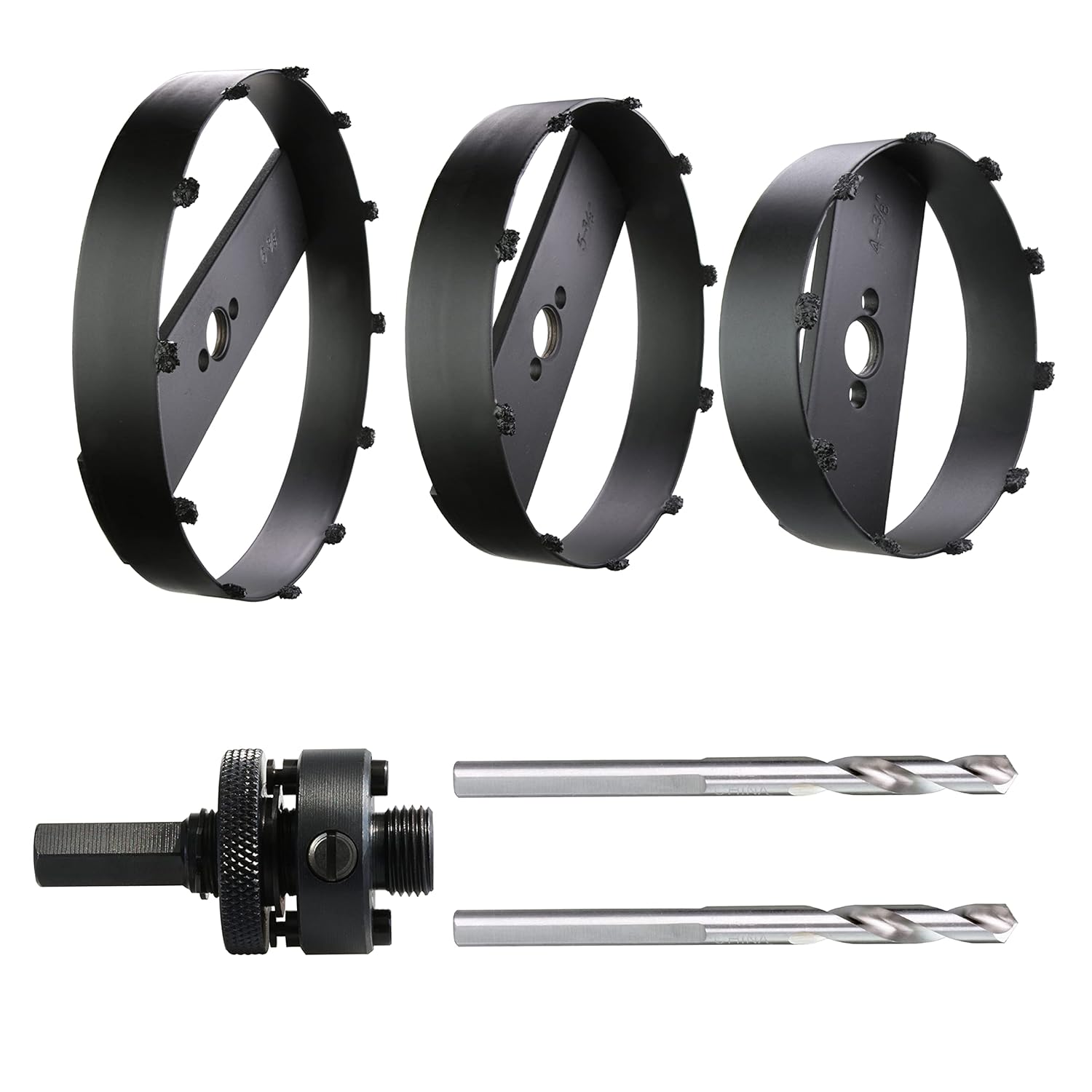 Recessed Light Hole Saw 6-3/8,4-3/8 Inch 162,111mm Carbide Grit with Arbor for 6”,4” Light Cutting Drywall, Ceiling Tile Pack of 2