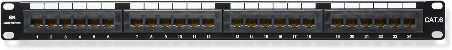 Cable Matters UL Listed Rackmount or Wall Mount 24 Port Network Patch Panel (Cat6 Patch Panel / RJ45 Patch Panel) Pack of 2