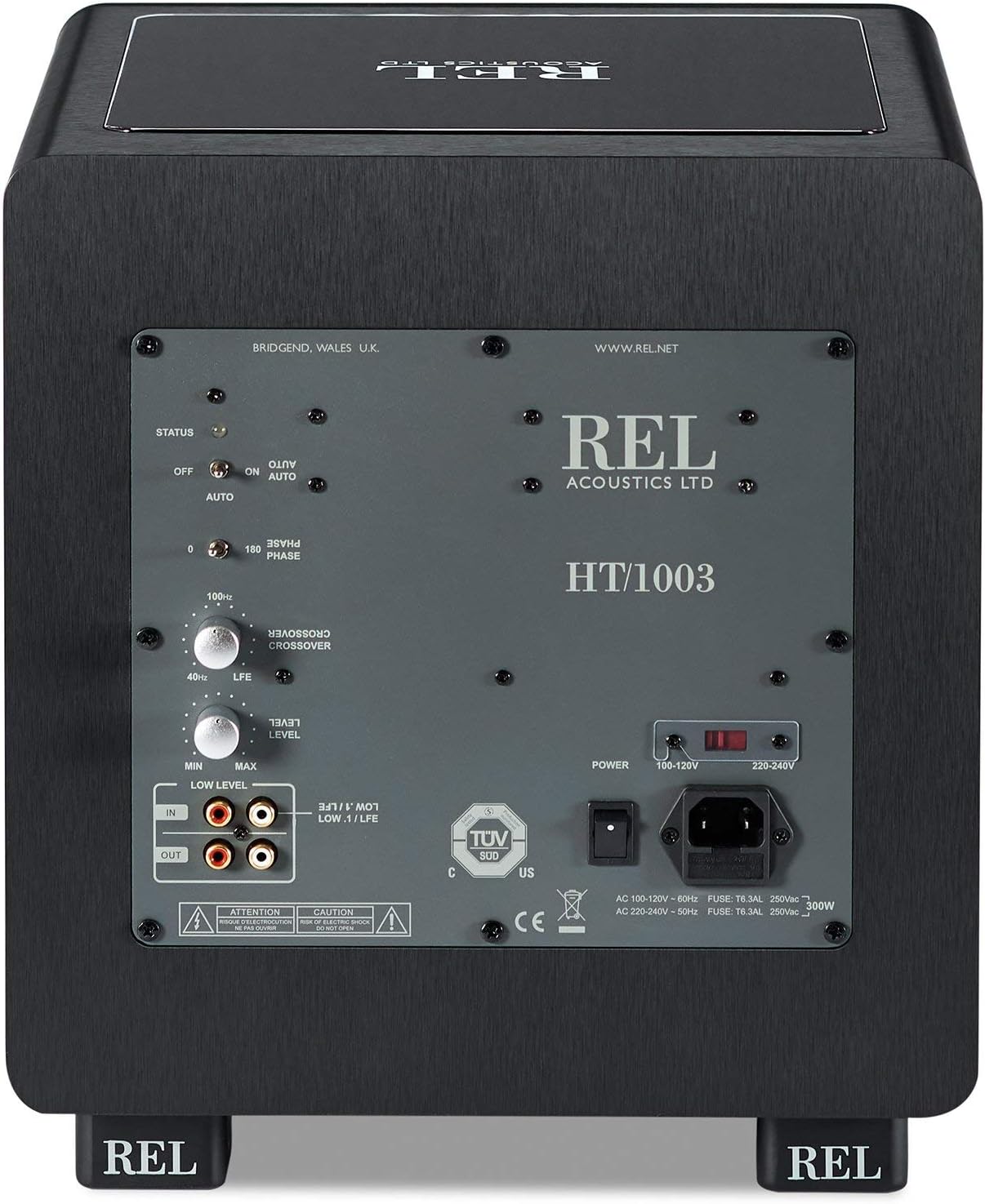REL Acoustics HT/1003 Subwoofer, HT-Air Wireless Compatible, Line Grained Black Composite
